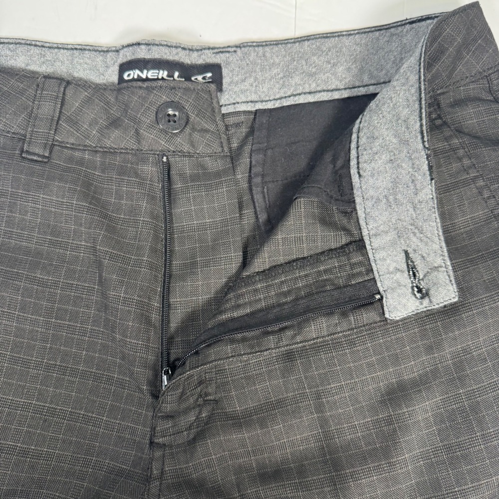 O'Neill Hybrid Shorts Mens 34 Black Plaid Stretch Walkshorts Surf Beach Gorpcore - Picture 4 of 10
